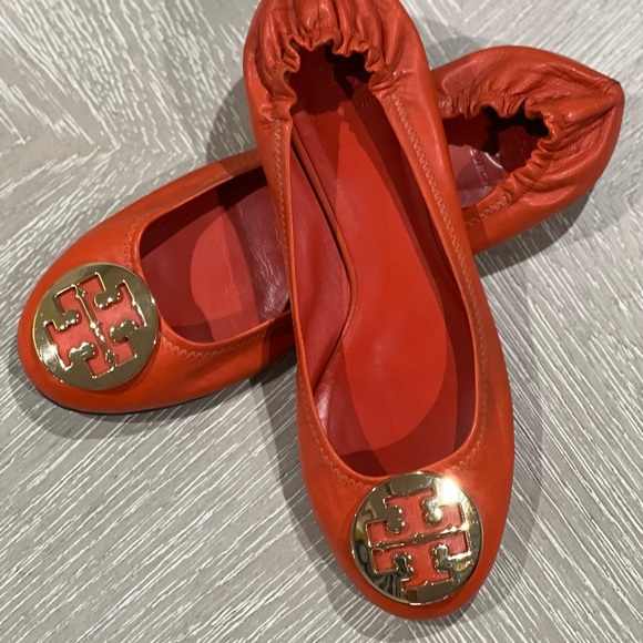 Tory Burch Orange Reva Ballet Flats - Picture 1 of 5